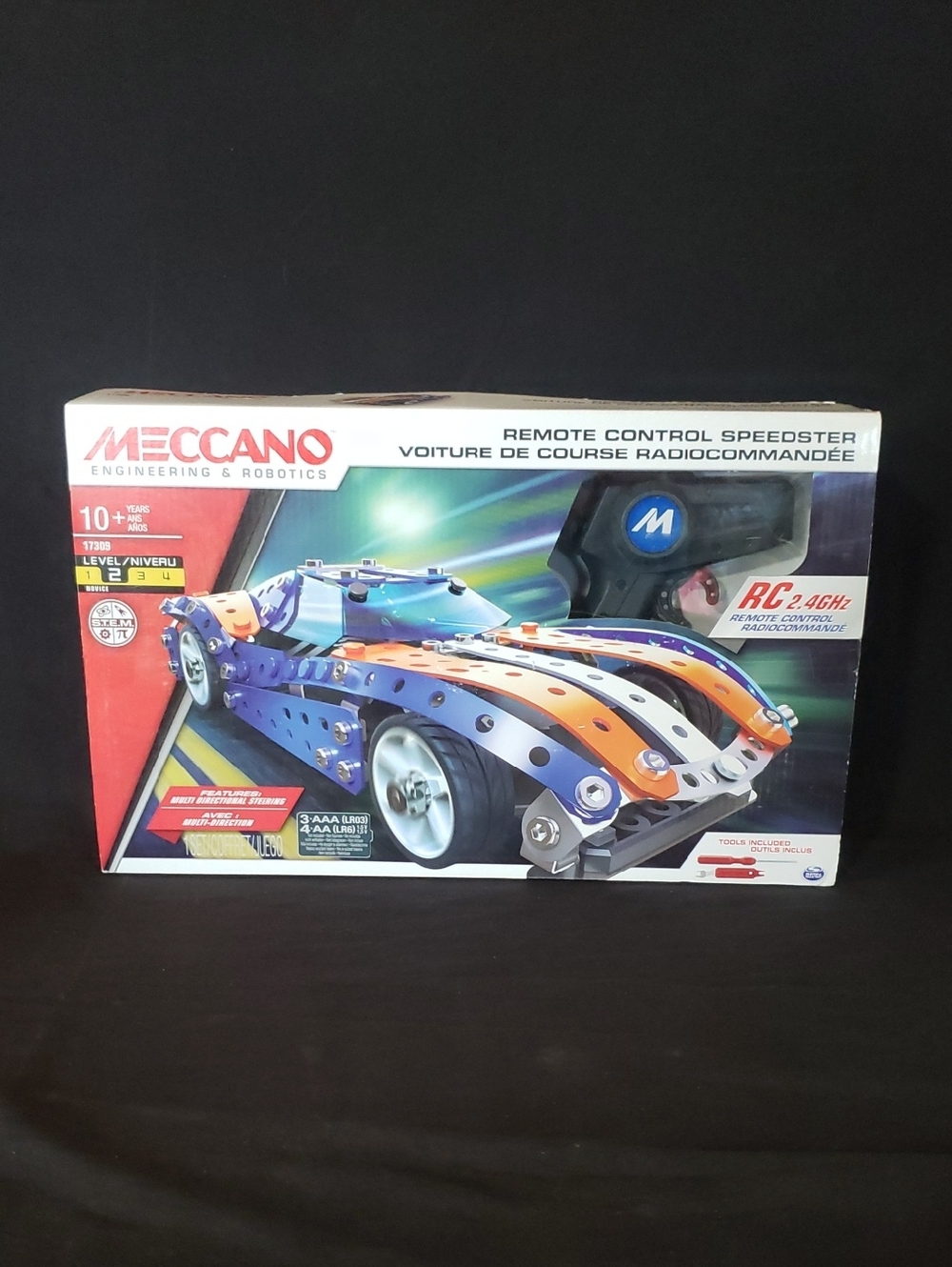Meccano Remote Control Speedster Toy Car - Blue & Orange